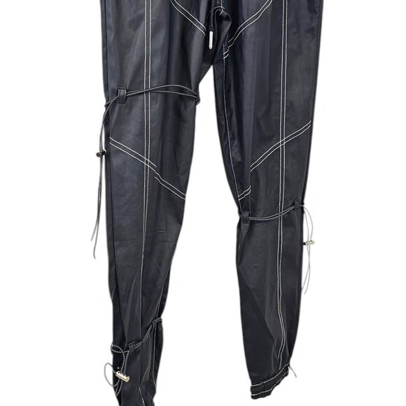 Maniere De Voir Womens Coated , Bungee Joggers, Black, Contrast Stitch, UK8/US 4 - Picture 4 of 11